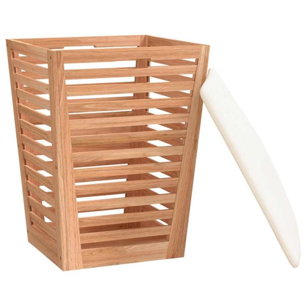 Taburet de baie, 40,5×40,5×56 cm, lemn masiv de nuc