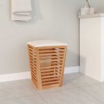 Taburet de baie, 40,5×40,5×56 cm, lemn masiv de nuc
