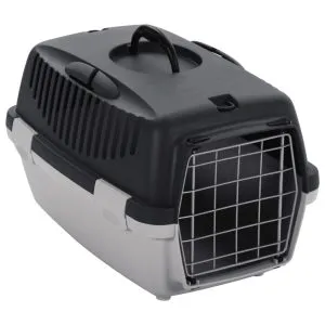 Cutie de transport animale, gri și negru, 48x32x31 cm, PP