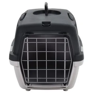 Cutie de transport animale, gri și negru, 48x32x31 cm, PP