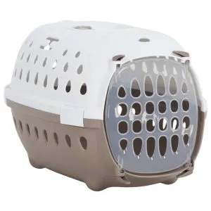 Cutie de transport animale alb și maro 50×34,5×32 cm PP