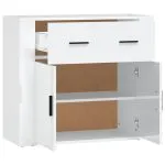 Dulap, alb extralucios, 80x33x70 cm, lemn prelucrat