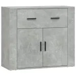 Dulap, gri beton, 80x33x70 cm, lemn prelucrat