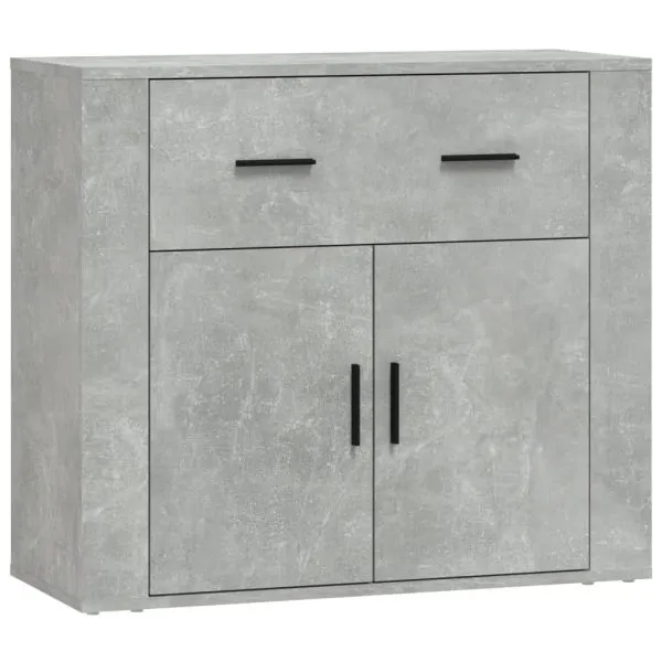 Dulap, gri beton, 80x33x70 cm, lemn prelucrat