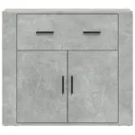 Dulap, gri beton, 80x33x70 cm, lemn prelucrat