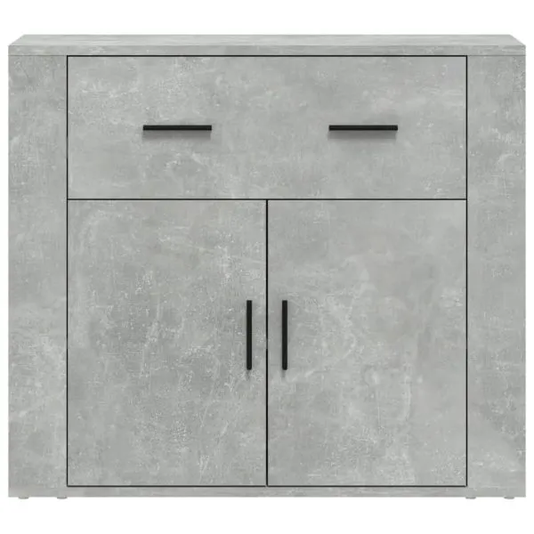 Dulap, gri beton, 80x33x70 cm, lemn prelucrat