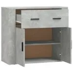 Dulap, gri beton, 80x33x70 cm, lemn prelucrat