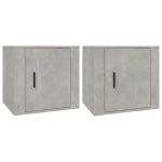 Noptiere, 2 buc., gri beton, 50x39x47 cm