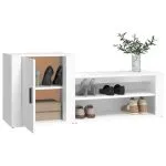 Pantofar, alb, 130x35x54 cm, lemn compozit