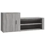 Pantofar, gri sonoma, 130x35x54 cm, lemn compozit