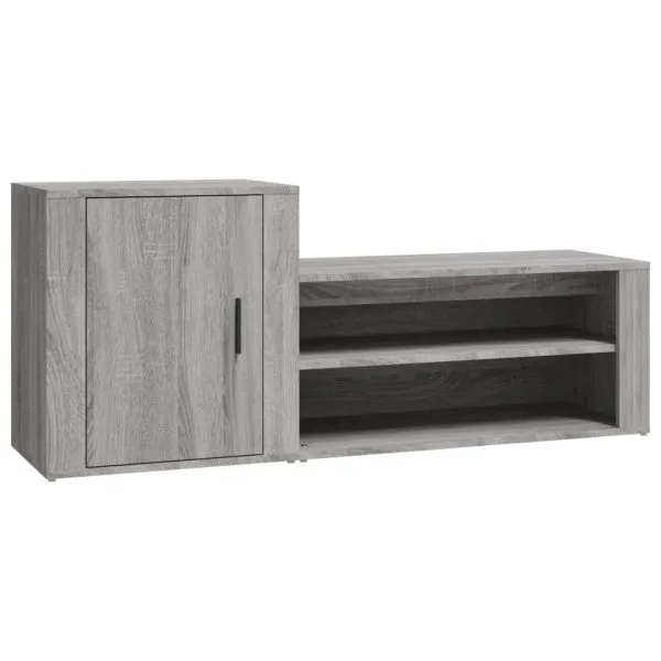 Pantofar, gri sonoma, 130x35x54 cm, lemn compozit