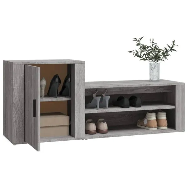 Pantofar, gri sonoma, 130x35x54 cm, lemn compozit