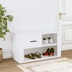 Pantofar, alb, 80x35x45 cm, lemn compozit