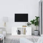 Comodă TV, alb, 100x35x40 cm, lemn prelucrat
