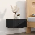 Noptiere de perete, negru, 50x36x25 cm