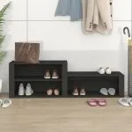 Pantofar, negru, 150x35x45 cm, lemn prelucrat