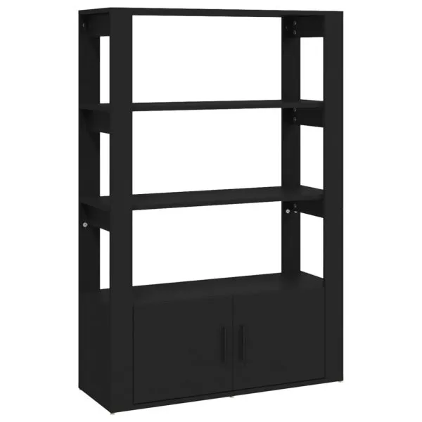Servantă, negru, 80x30x119,5 cm, lemn prelucrat