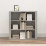 Servantă, gri beton, 80x30x80 cm, lemn prelucrat