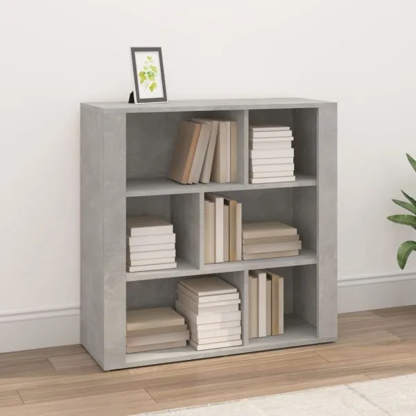 Servantă, gri beton, 80x30x80 cm, lemn prelucrat