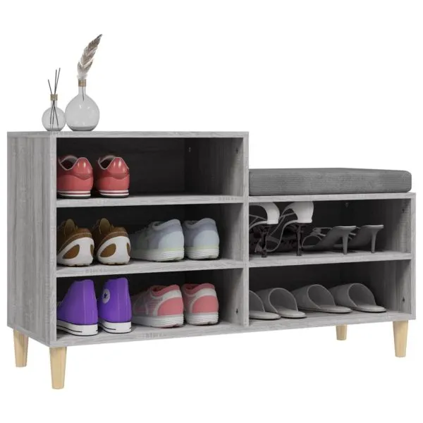 Pantofar, gri sonoma, 102x36x60 cm, lemn prelucrat