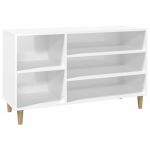 Pantofar, alb extralucios, 102x36x60 cm, lemn compozit