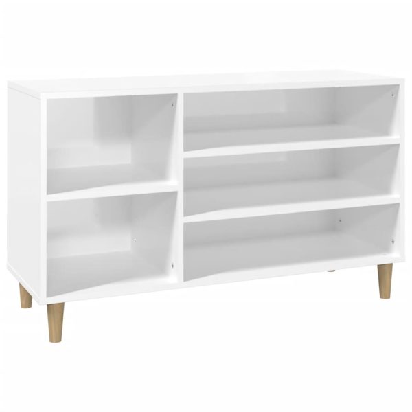 Pantofar, alb extralucios, 102x36x60 cm, lemn compozit