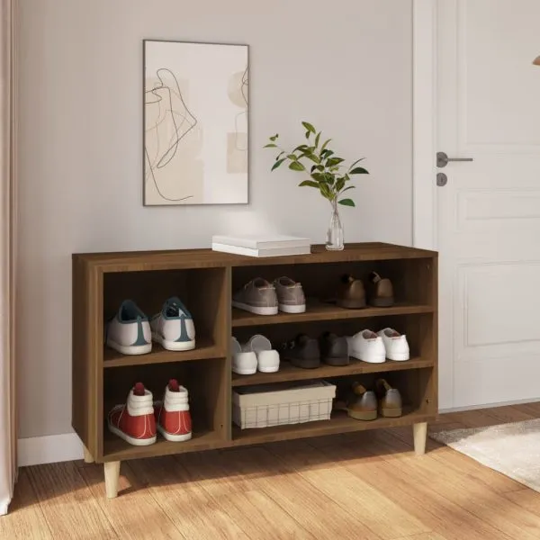 Pantofar, stejar maro, 102x36x60 cm, lemn prelucrat