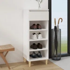 Pantofar, alb, 40x36x105 cm, lemn compozit
