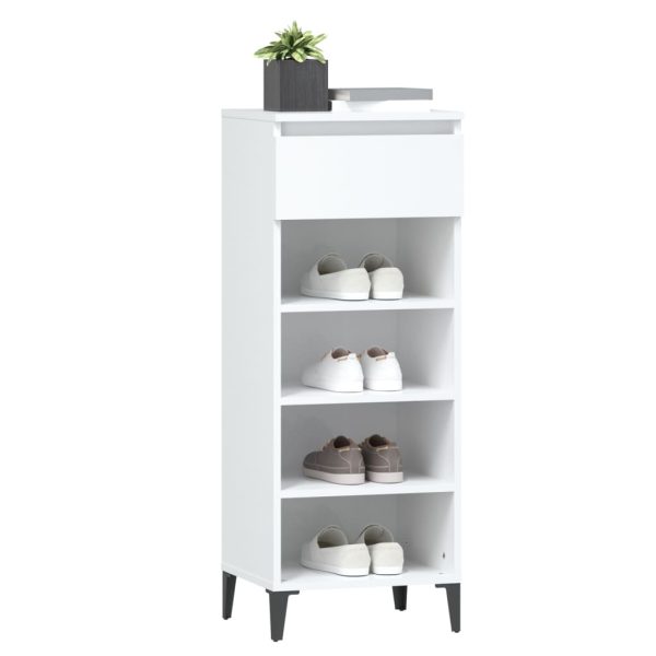 Pantofar, alb, 40x36x105 cm, lemn prelucrat