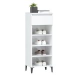 Pantofar, alb extralucios, 40x36x105 cm, lemn compozit