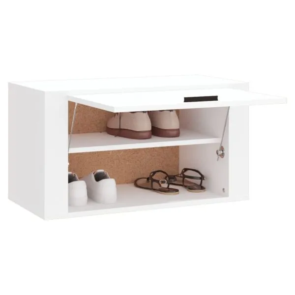 Pantofar de perete, alb, 70x35x38 cm, lemn prelucrat