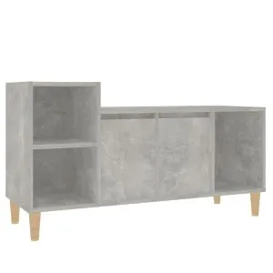 Comodă TV, gri beton, 100x35x55 cm, lemn prelucrat