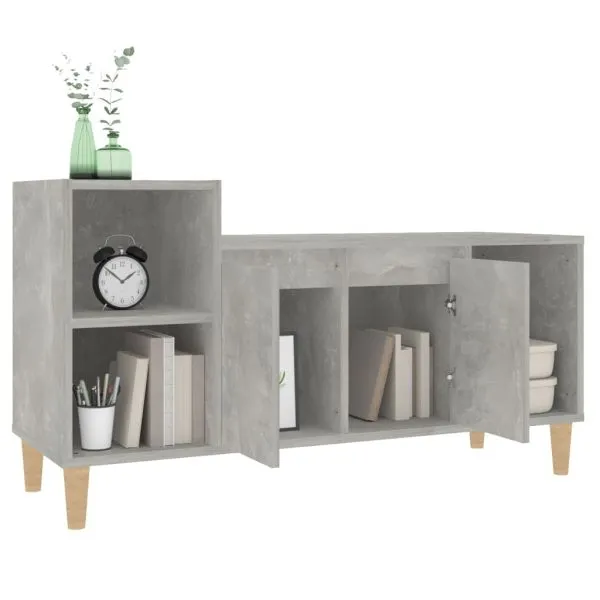 Comodă TV, gri beton, 100x35x55 cm, lemn prelucrat