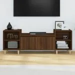 Comodă TV, stejar maro, 160x35x55 cm, lemn prelucrat