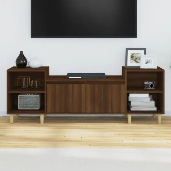Comodă TV, stejar maro, 160x35x55 cm, lemn prelucrat