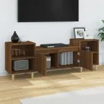 Comodă TV, stejar maro, 160x35x55 cm, lemn prelucrat