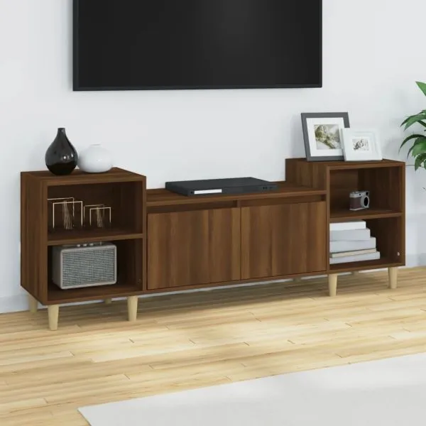 Comodă TV, stejar maro, 160x35x55 cm, lemn prelucrat