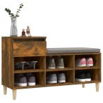Pantofar, stejar fumuriu, 102x36x60 cm, lemn prelucrat