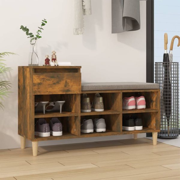 Pantofar, stejar fumuriu, 102x36x60 cm, lemn prelucrat