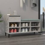 Pantofar, gri beton, 102x36x60 cm, lemn prelucrat