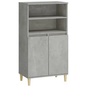 Dulap înalt, gri beton, 60x36x110 cm, lemn compozit