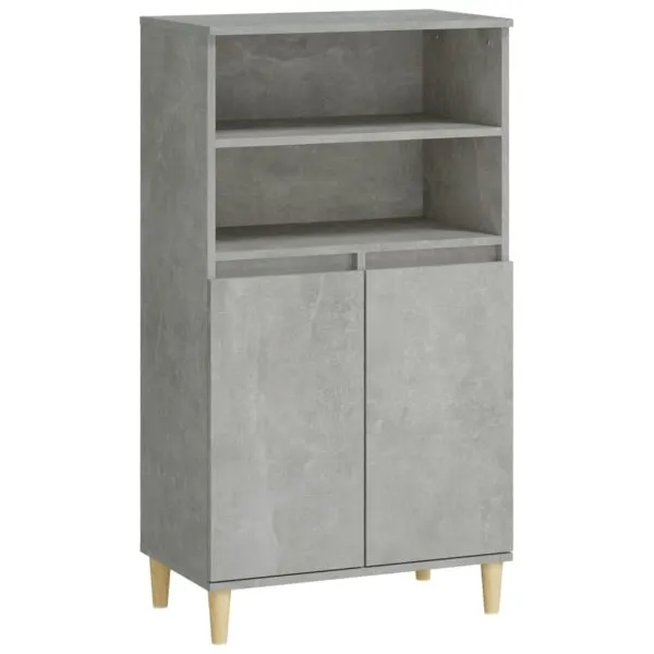 Dulap înalt, gri beton, 60x36x110 cm, lemn compozit