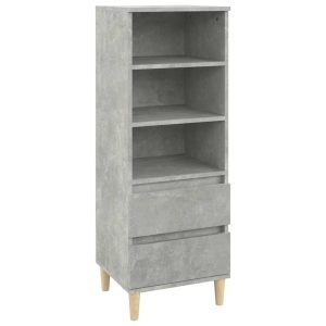 Dulap înalt, gri beton, 40x36x110 cm, lemn compozit