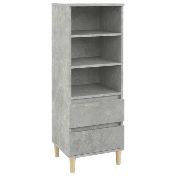 Dulap înalt, gri beton, 40x36x110 cm, lemn compozit