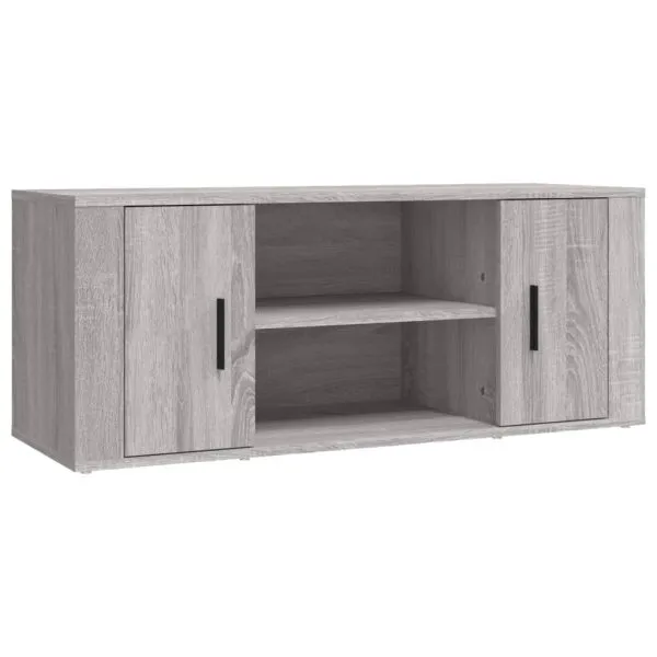 Comodă TV, gri sonoma, 100x35x40 cm, lemn prelucrat