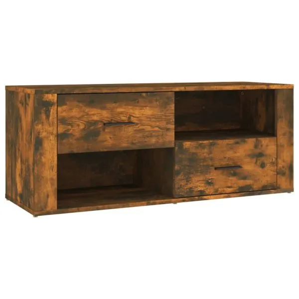 Comodă TV, stejar fumuriu, 100x35x40 cm, lemn prelucrat