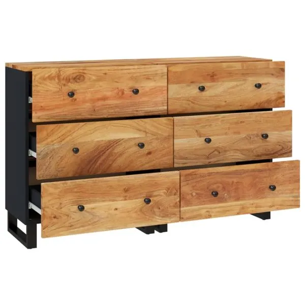 Servante, 2 buc., 60x33x75 cm, lemn masiv de acacia