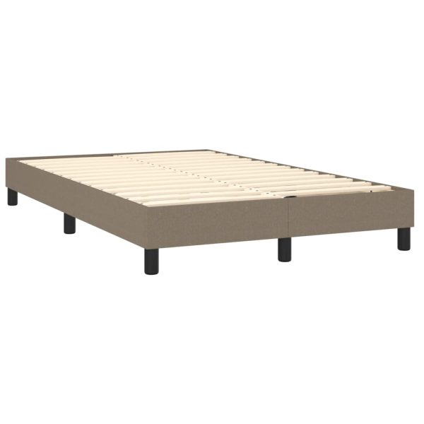 Cadru de pat fără saltea, gri taupe, 120×200 cm, textil