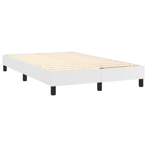 Cadru de pat, alb, 120×200 cm, piele ecologică