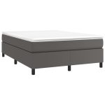 Cadru de pat, gri, 140×190 cm, piele ecologică